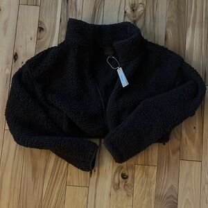 SKIMS teddy crop zip up